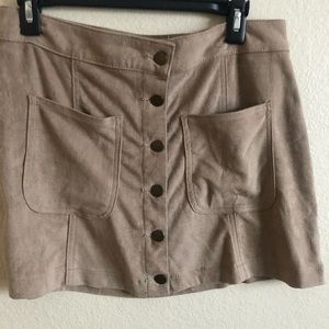 Suede, tan skirt